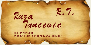 Ruža Tančević vizit kartica